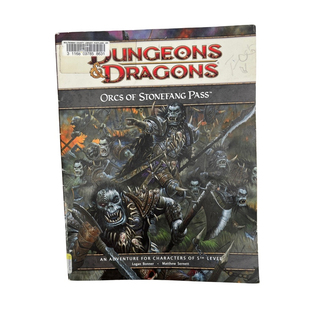 Dungeons & Dragons Orcs of Stonefang Pass Booklet Standalone Adventure Legacy‎